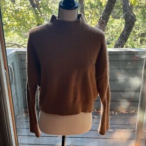 All Saints Cashmere Mock Neck Cropped Sweater